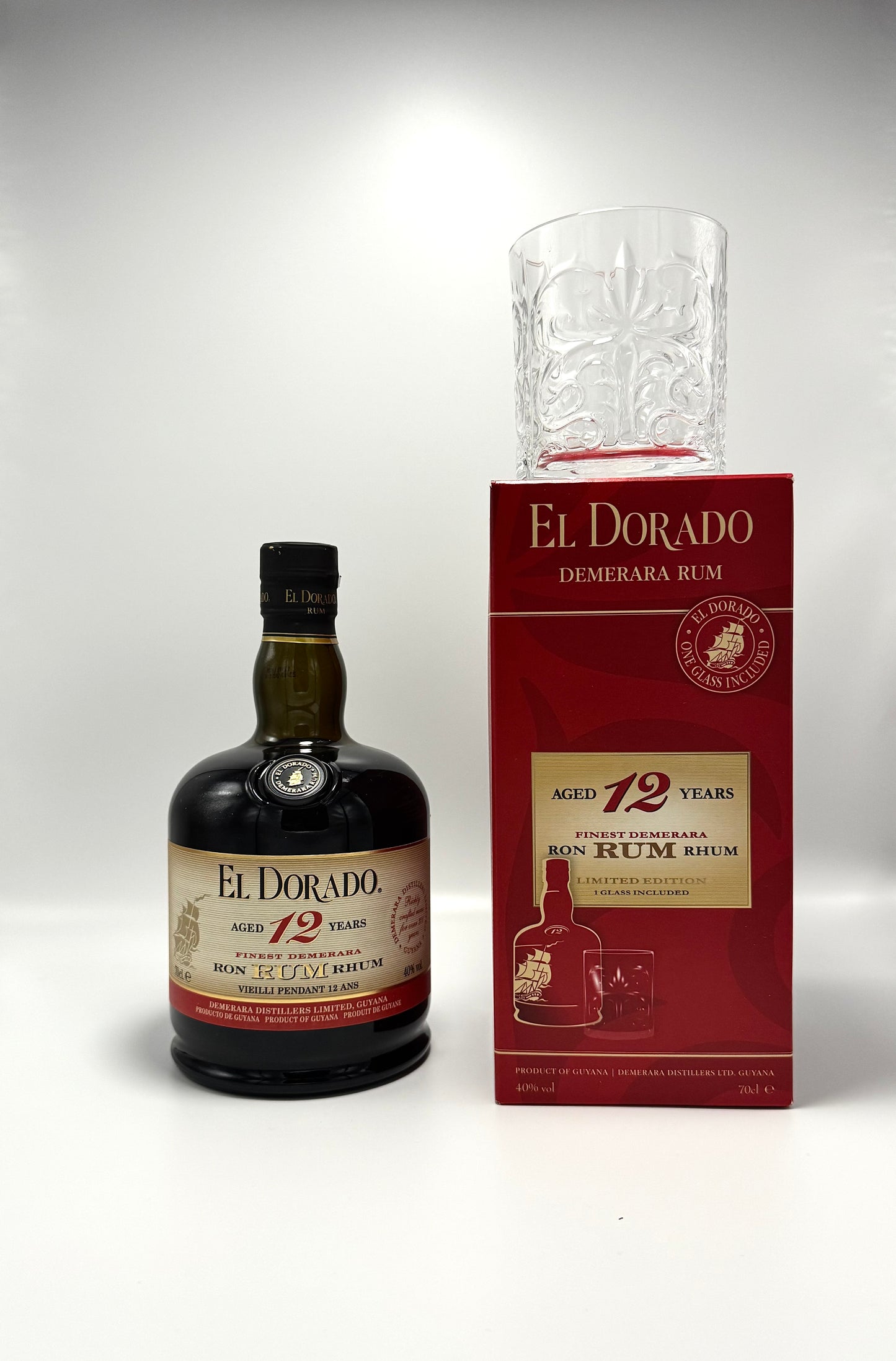 El Dorado Rum 12 Jahre + 1 Glas 0,7l